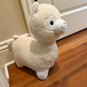 Hug&Luv Fleece Plush Lamb Toy Soft Stuffed Animal Kids 14” X 12” Ivory Sparkle